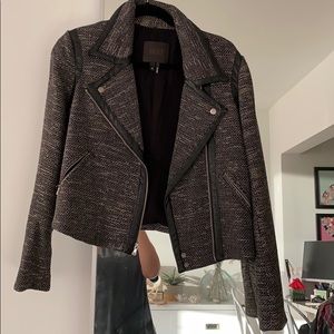 Paige Vegan Leather Trimmed Moro Jacket